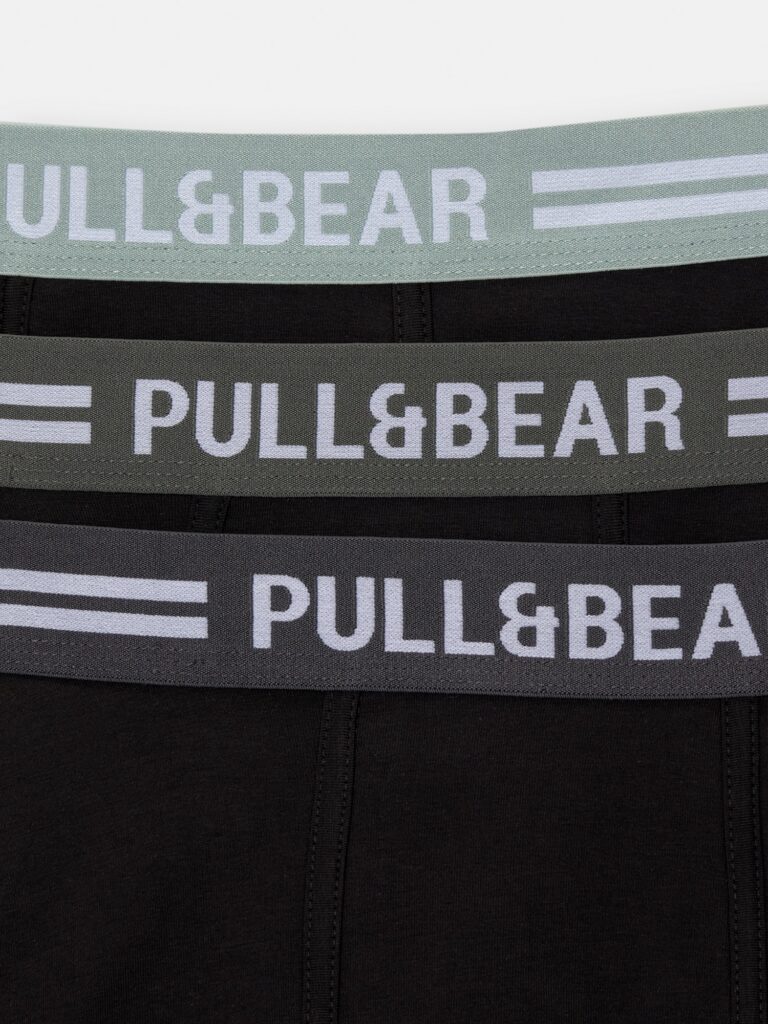 Pull&Bear Boxeri  gri închis / verde jad / negru / alb