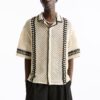 Pull&Bear Cămașă  crem / negru