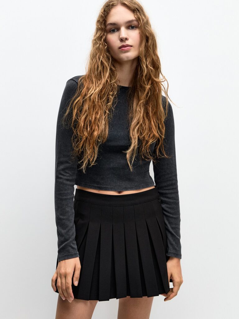 Pull&Bear Fustă  negru