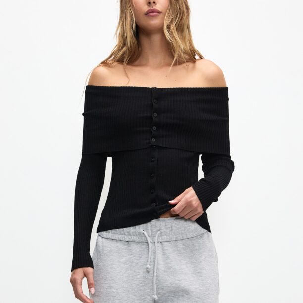 Pull&Bear Geacă tricotată  negru