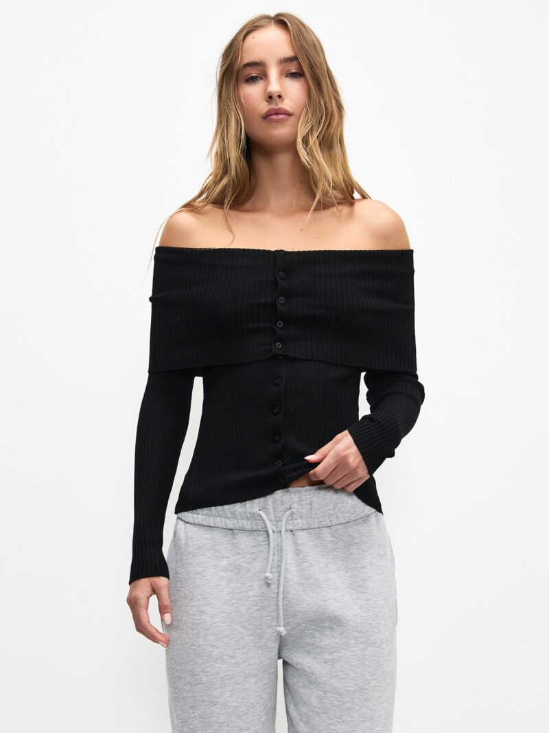 Pull&Bear Geacă tricotată  negru