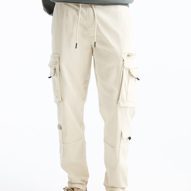 Pull&Bear Pantaloni cu buzunare  alb natural