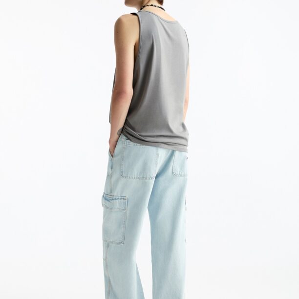 Pull&Bear Pantaloni eleganți  albastru pastel preţ