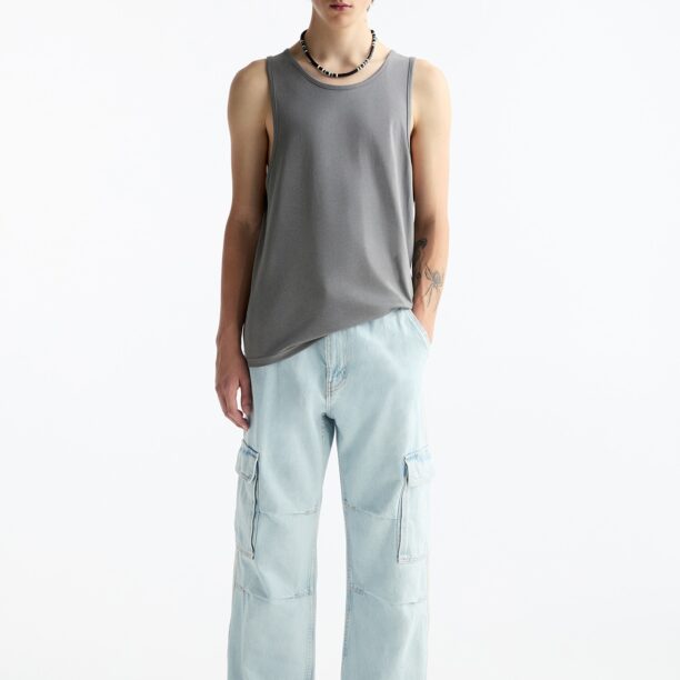 Cumpăra Pull&Bear Pantaloni eleganți  albastru pastel