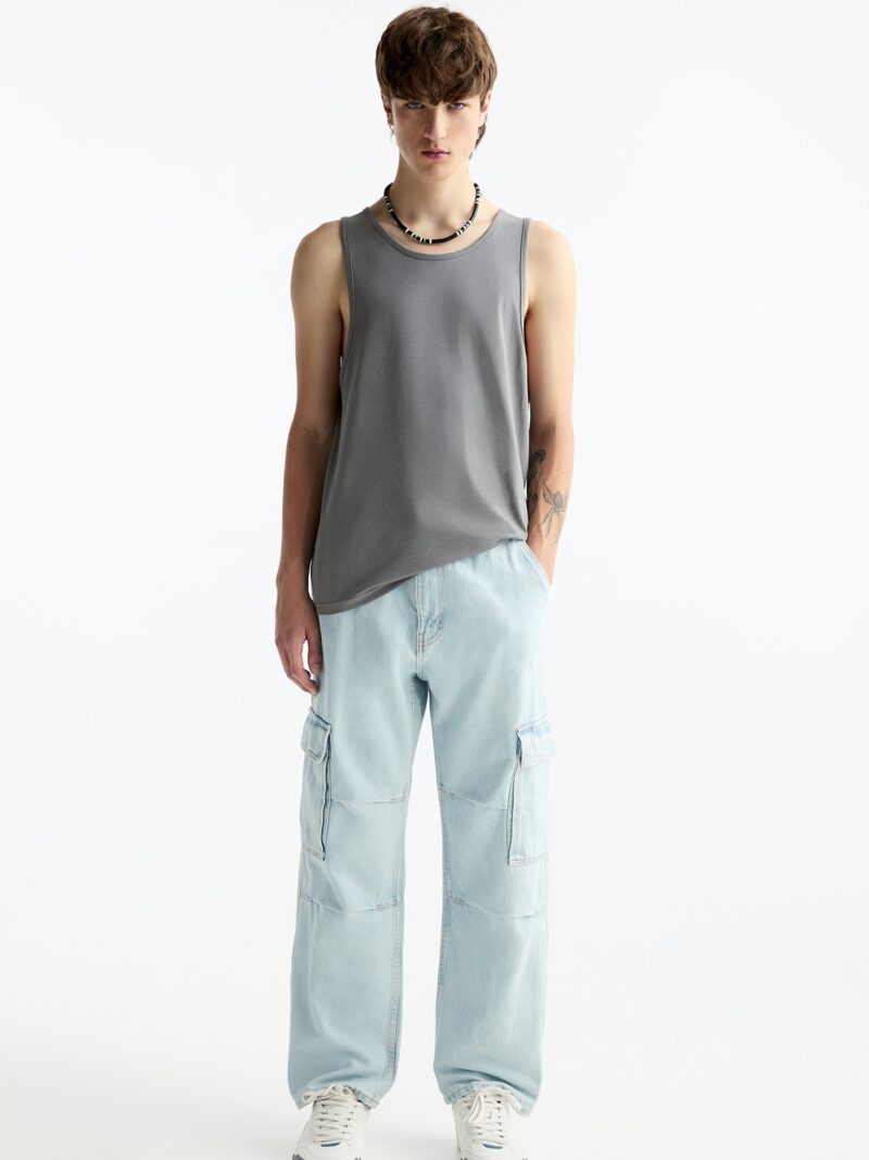 Cumpăra Pull&Bear Pantaloni eleganți  albastru pastel