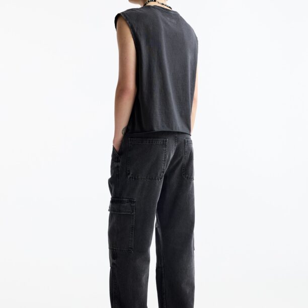 Pull&Bear Pantaloni eleganți  negru denim preţ