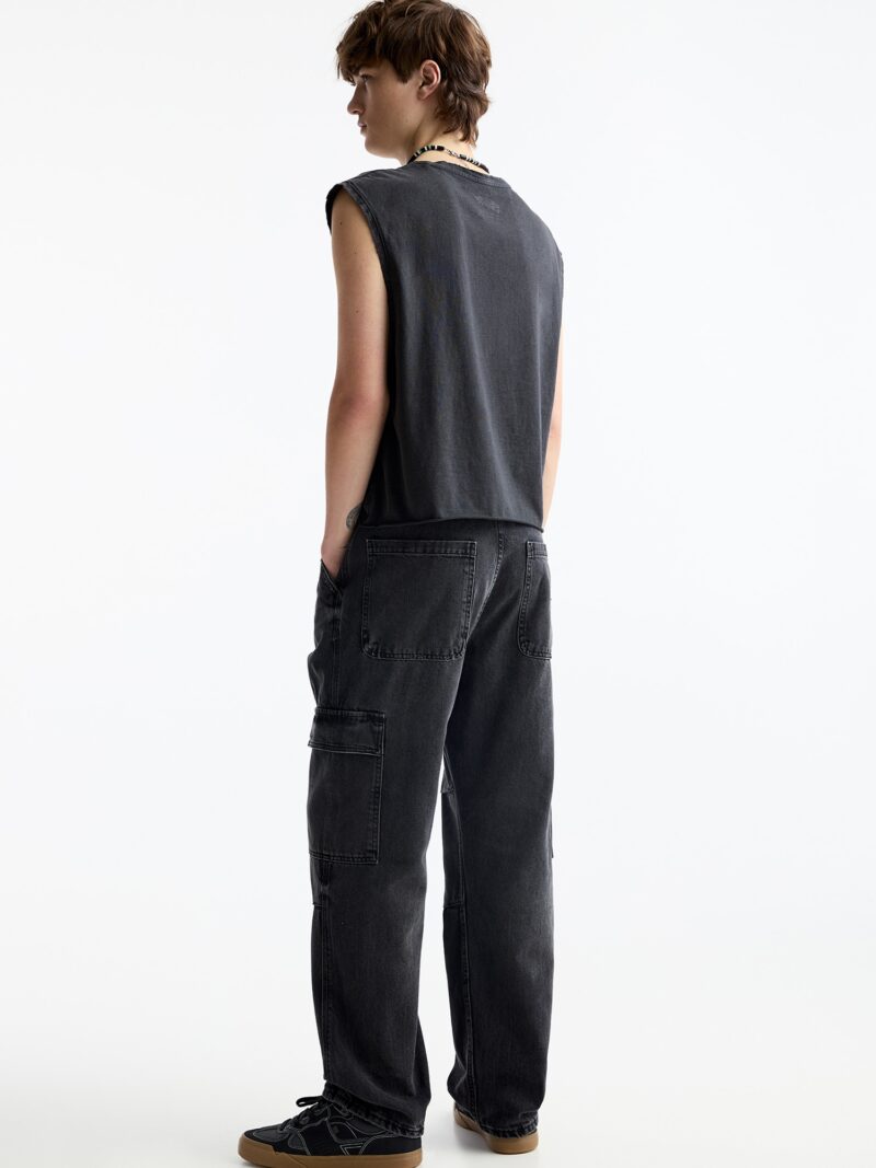 Pull&Bear Pantaloni eleganți  negru denim preţ