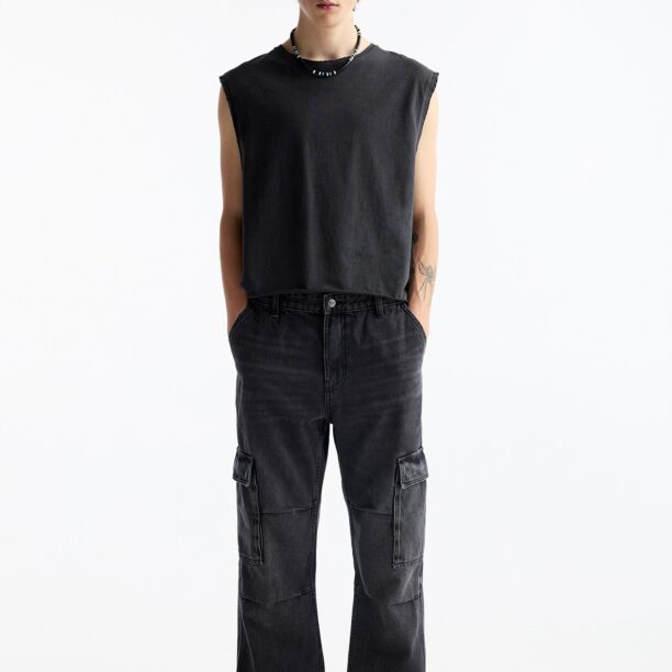 Cumpăra Pull&Bear Pantaloni eleganți  negru denim