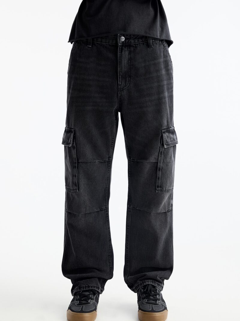 Pull&Bear Pantaloni eleganți  negru denim