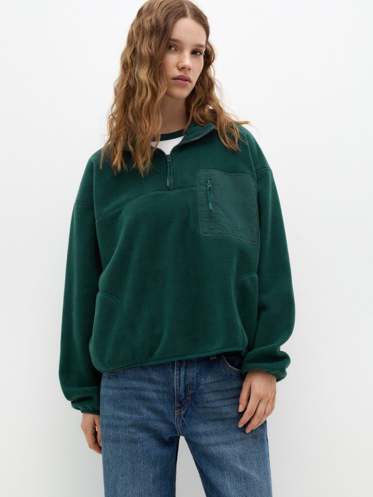 Pull&Bear Pulover  verde închis