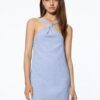 Pull&Bear Rochie  albastru denim / albastru pastel / alb