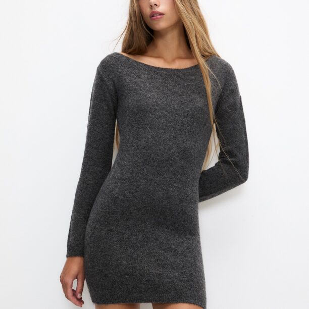 Pull&Bear Rochie tricotat  gri metalic