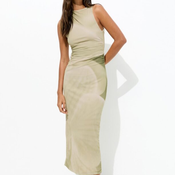 Pull&Bear Rochie  verde / verde pastel / alb