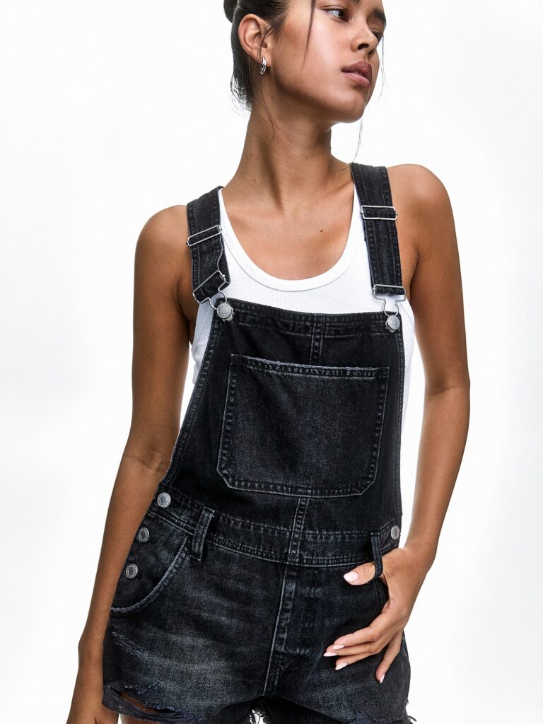 Pull&Bear Salopetă  negru denim preţ