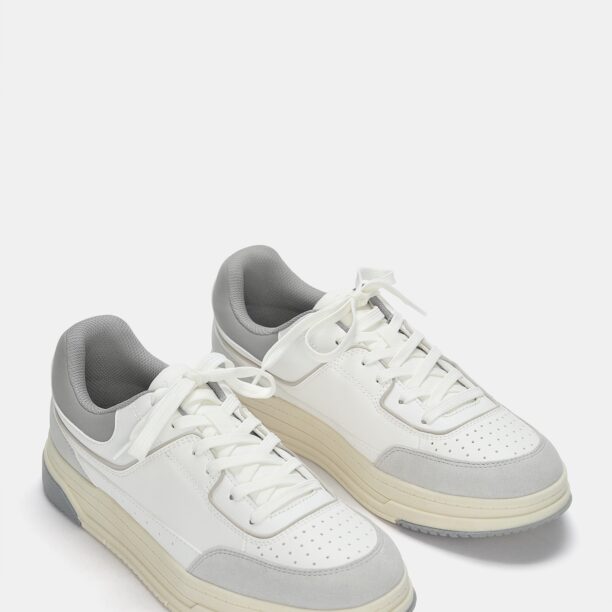 Preţ Pull&Bear Sneaker low  gri / alb