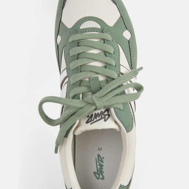 Pull&Bear Sneaker low  gri / verde jad / alb murdar preţ