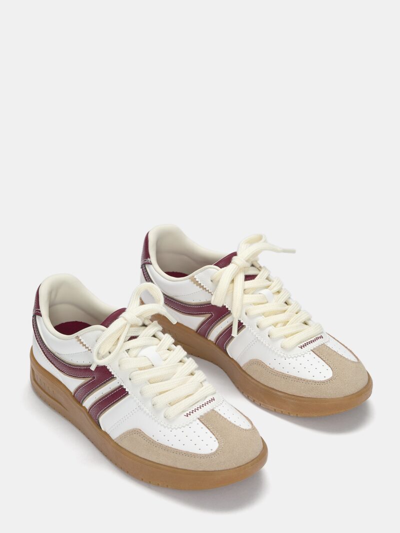 Preţ Pull&Bear Sneaker low  maro cămilă / roșu bordeaux / alb