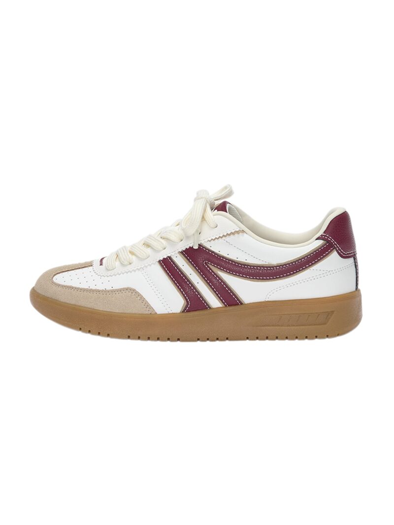 Pull&Bear Sneaker low  maro cămilă / roșu bordeaux / alb