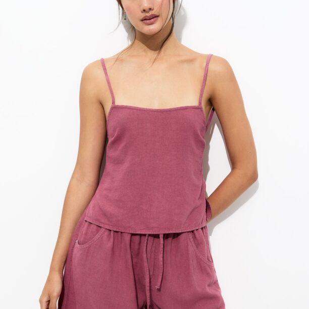 Pull&Bear Top  roșu burgundy