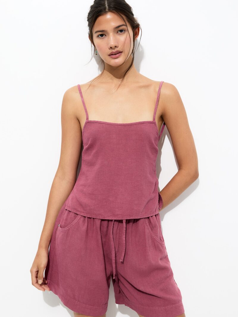 Pull&Bear Top  roșu burgundy