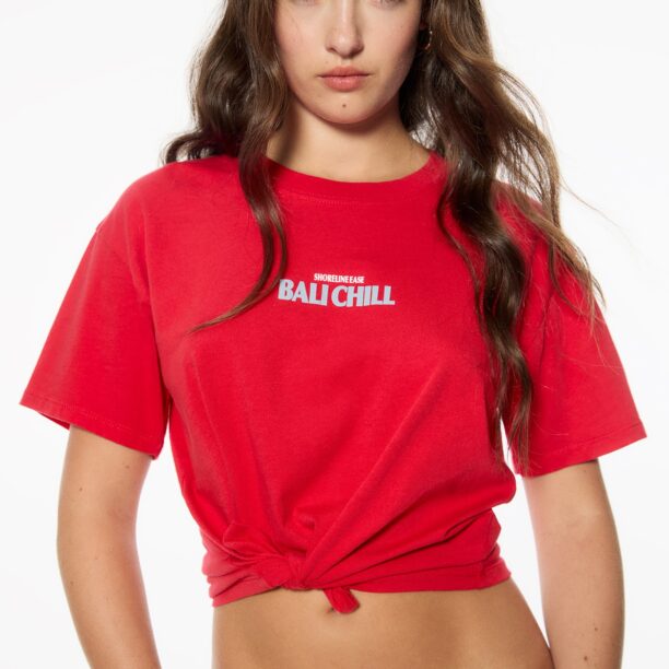 Pull&Bear Tricou  albastru deschis / roșu / alb preţ