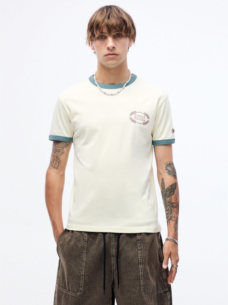 Pull&Bear Tricou  albastru / mov închis / alb