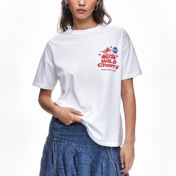 Pull&Bear Tricou  albastru / roșu / alb