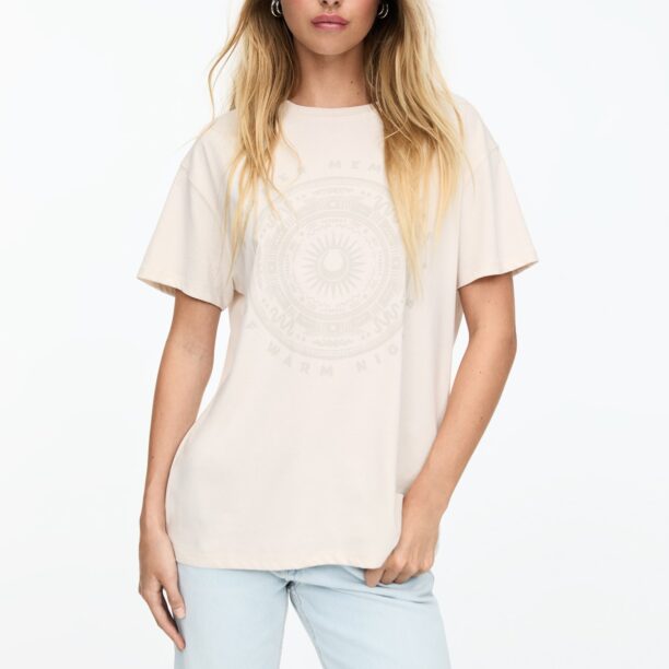 Pull&Bear Tricou  ecru / bej închis