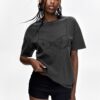 Pull&Bear Tricou  gri închis / negru