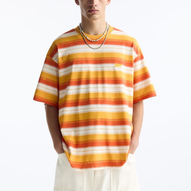 Pull&Bear Tricou  portocaliu / portocaliu homar / alb