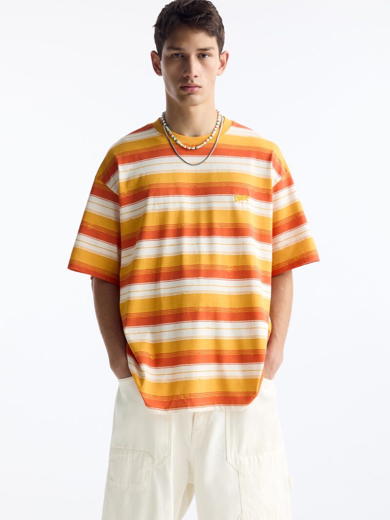 Pull&Bear Tricou  portocaliu / portocaliu homar / alb