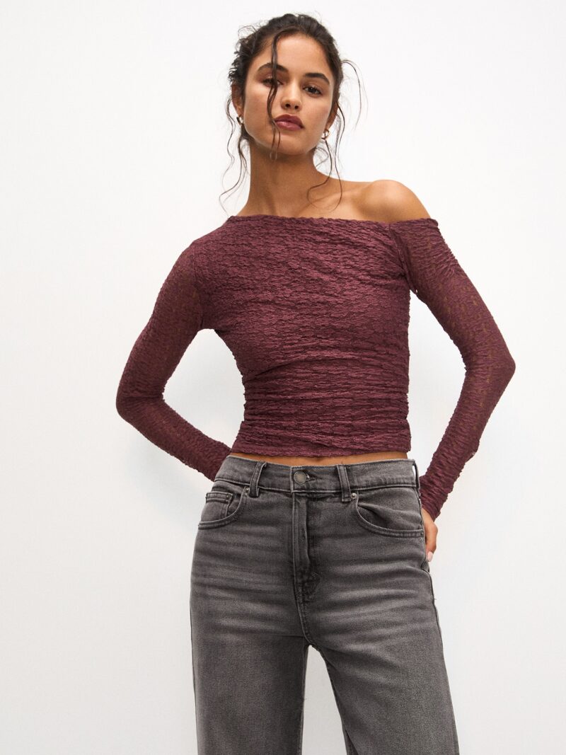 Pull&Bear Tricou  roșu burgundy