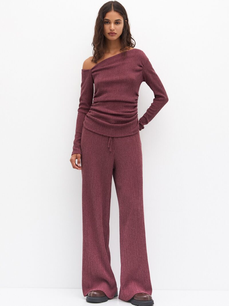 Pull&Bear Tricou  roz / roșu burgundy