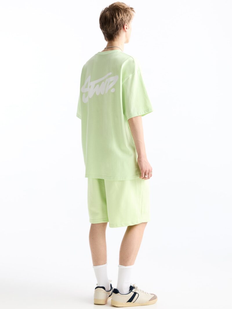 Pull&Bear Tricou  verde limetă / alb preţ