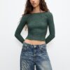 Pull&Bear Tricou  verde pin