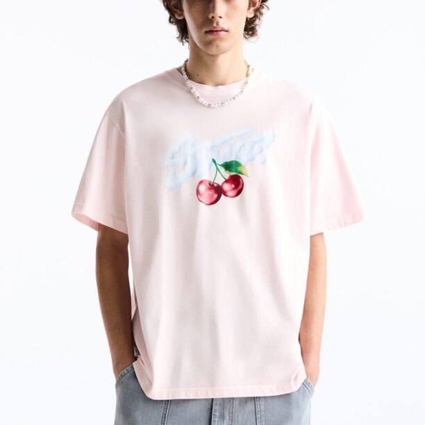 Pull&Bear Tricou  verde / rosé / roșu / alb