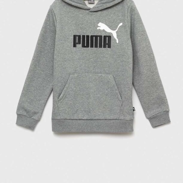 Puma bluza copii ESS+ 2 Col Big Logo Hoodie FL B culoarea gri