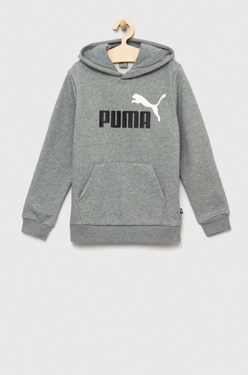 Puma bluza copii ESS+ 2 Col Big Logo Hoodie FL B culoarea gri