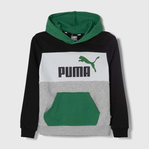 Puma bluza copii ESS BLOCK TR B culoarea verde