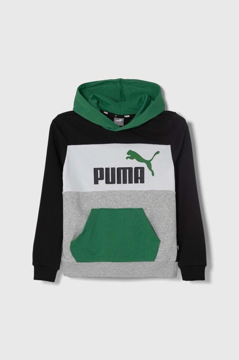 Puma bluza copii ESS BLOCK TR B culoarea verde