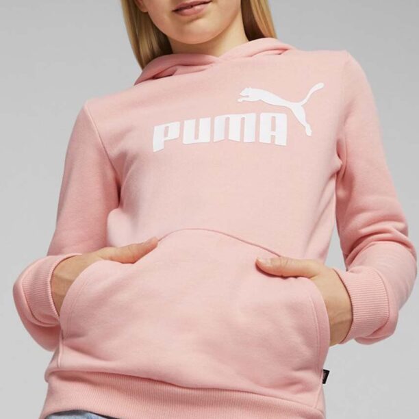 Puma bluza copii ESS Logo Hoodie FL G culoarea roz