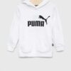 Puma bluza copii ESS Logo Hoodie TR G culoarea alb