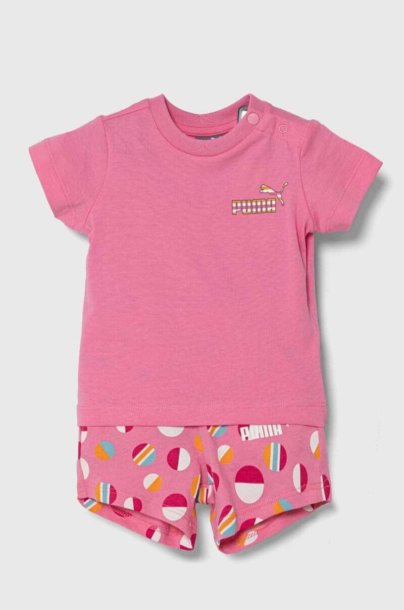 Puma compleu copii ESS+ SUMMER CAMP Infants Set JS culoarea roz