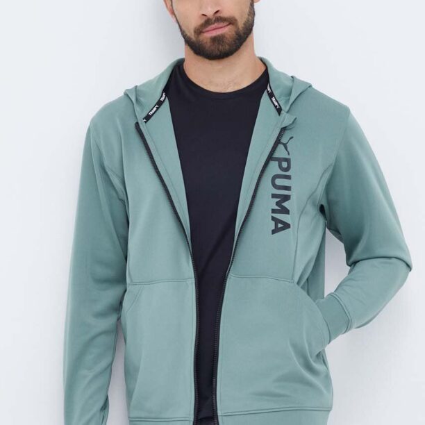 Puma hanorac de antrenament Fit Double Knit culoarea verde