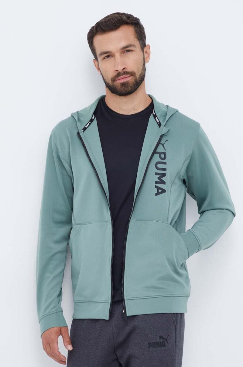 Puma hanorac de antrenament Fit Double Knit culoarea verde