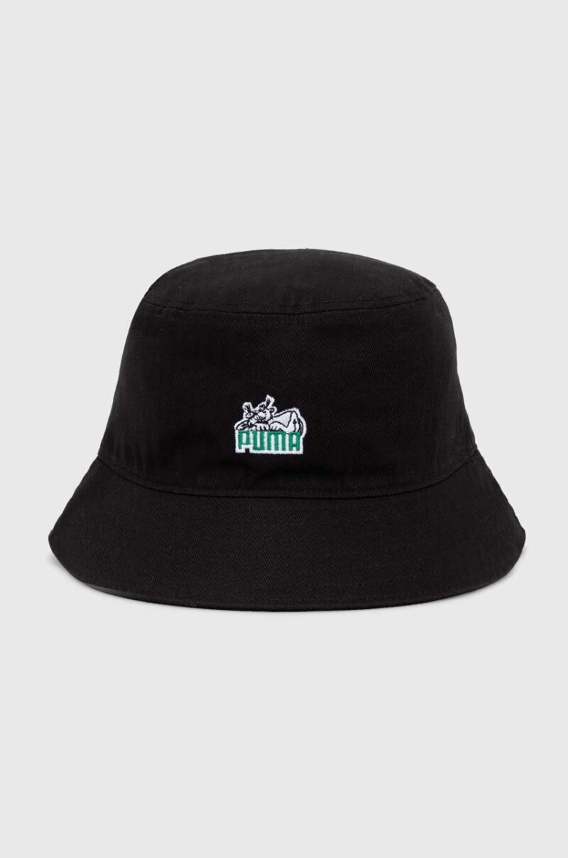 Puma pălărie din bumbac Skate Bucket culoarea negru