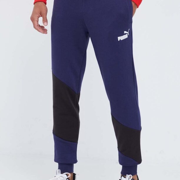 Puma pantaloni de trening culoarea albastru marin