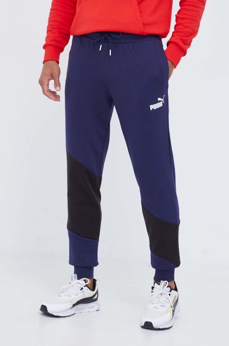 Puma pantaloni de trening culoarea albastru marin