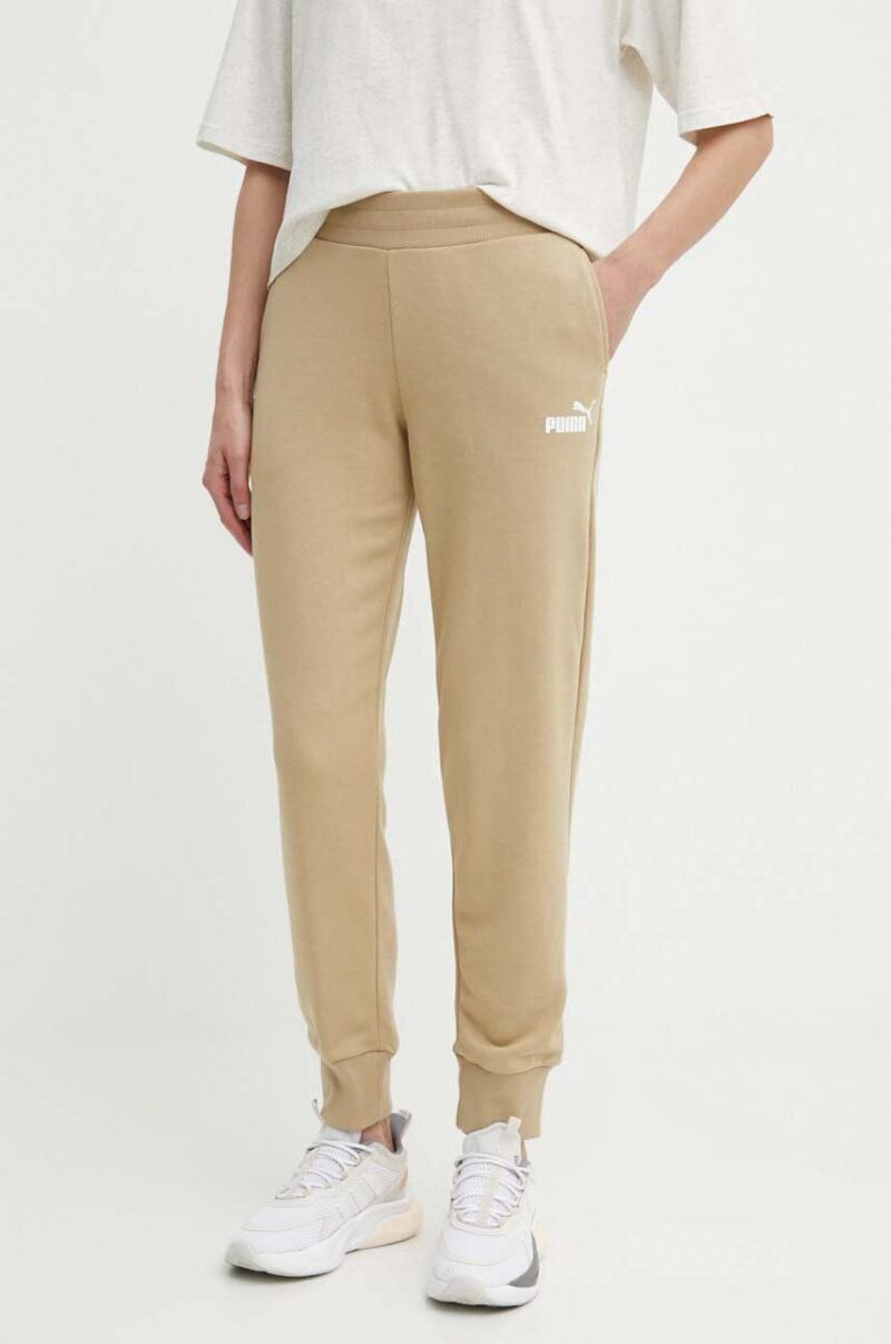 Puma pantaloni de trening culoarea bej