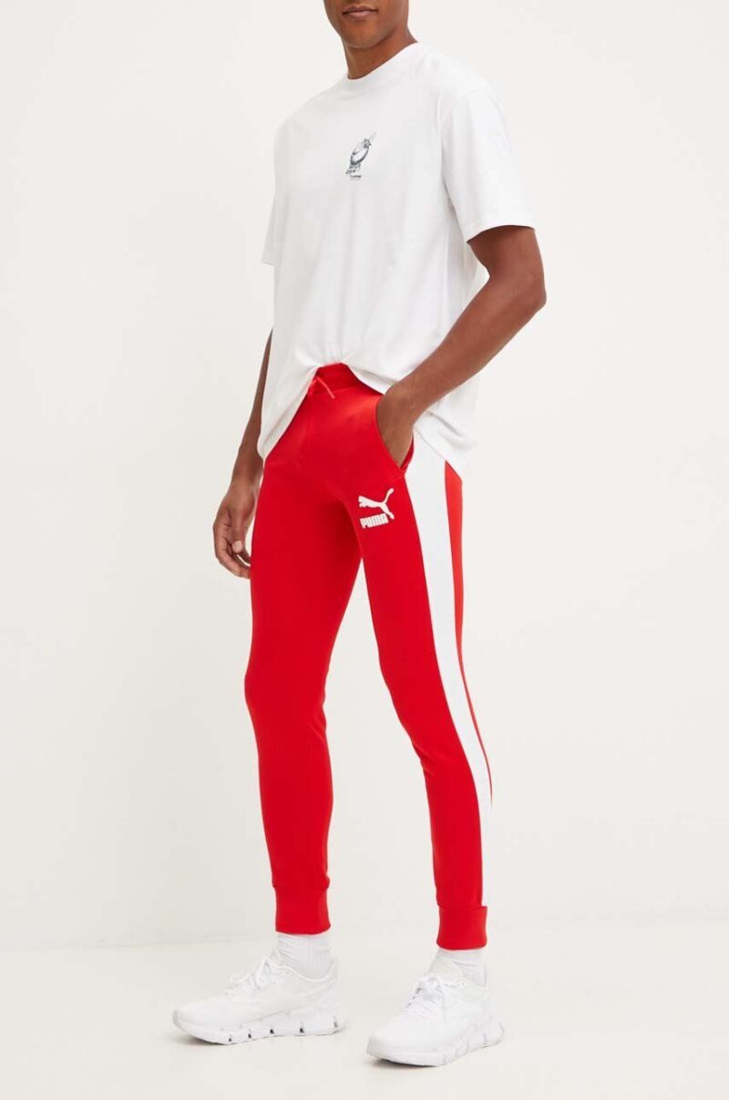 Puma pantaloni de trening culoarea rosu